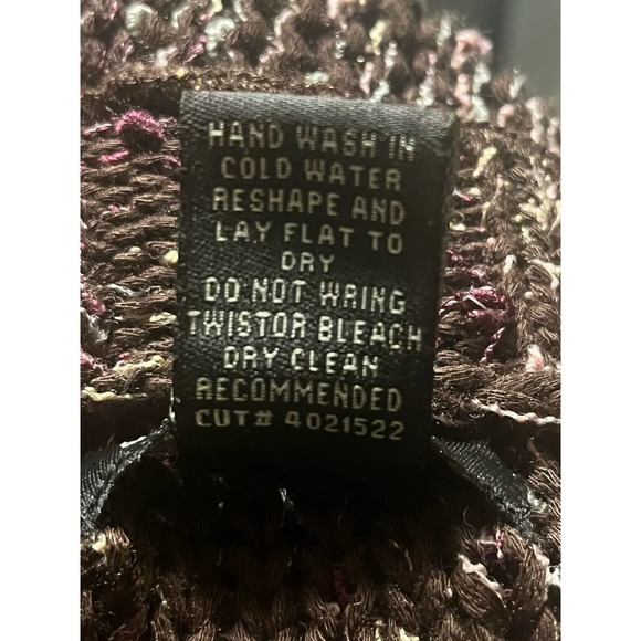 BCBGMAXAZRIA Cardigan Sweater Caitlin Brown Multi Colored Ruffled Edges Size MED - Picture 8 of 9